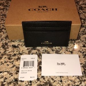 Men's Coach Crossgrain Leather Flat Card Case